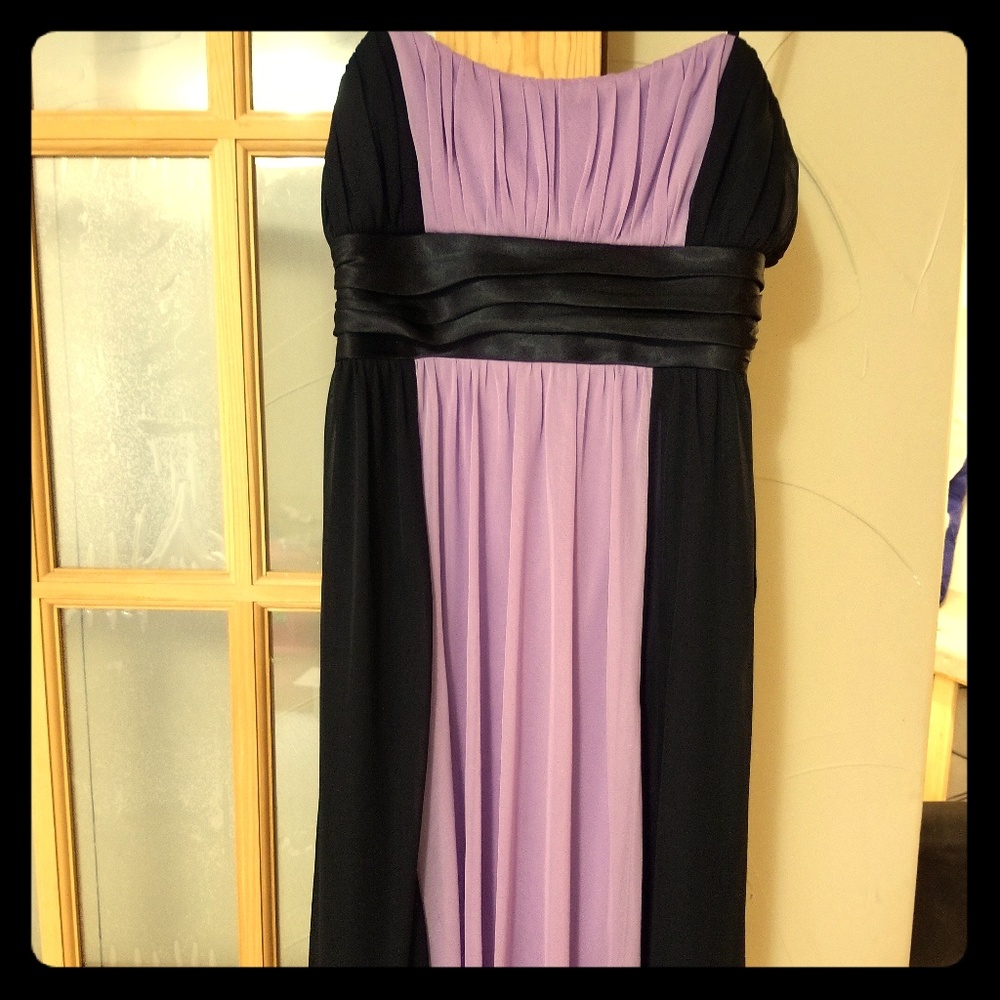 Lavender and black mini dress